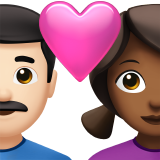 Coppia con cuore - Uomo: carnagione chiara, Donna: carnagione medio-scura per Apple iOS 18.4