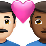 Coppia Con Cuore: Uomo, Uomo, Carnagione Chiara, Carnagione Abbastanza Scura per Apple iOS 18.4