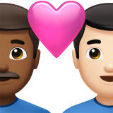 Coppia Con Cuore: Uomo, Uomo, Carnagione Abbastanza Scura, Carnagione Chiara per Apple iOS 18.4