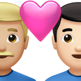 Stel met hart: man, man, lichtgetinte huidskleur, lichte huidskleur voor Apple iOS 18.4