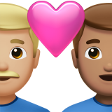 Par med hjerte: mand, mand, medium til lys teint og medium teint for Apple iOS 18.4