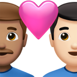 Pár se srdcem: Muž, Muž, Střední odstín pleti, Světlý odstín pleti pro Apple iOS 18.4