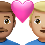 Par med hjerte: mand, mand, medium teint og medium til lys teint for Apple iOS 18.4