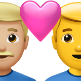 Pár se srdcem – muž: středně světlý tón pleti, muž: žádný tón pleti pro Apple iOS 18.4