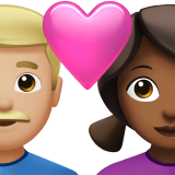Parella amb cor - Home: pell mitjana-clara, dona: pell mig fosca per Apple iOS 18.4