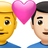 Pár se srdcem - Muž: Bez tónu pleti, Muž: Světlý tón pleti pro Apple iOS 18.4