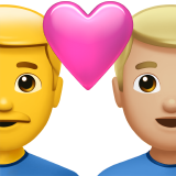 Pár se srdcem – muž: žádný tón pleti, muž: středně světlý tón pleti pro Apple iOS 18.4