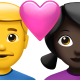 Parella amb cor - Home: sense to de pell, dona: pell fosca per Apple iOS 18.4