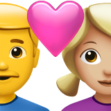 Cặp đôi có trái tim - Nam: Không có tông màu da, Nữ: Tông màu da trung bình sáng cho Apple iOS 18.4