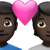 Pár Se Srdcem: Muž, Osoba, Tmavý Tón Pokožky pro Apple iOS 18.4
