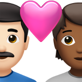 Pasangan Berhati: Pria, Orang, Warna Kulit Cerah, Warna Kulit Sedang-Gelap untuk Apple iOS 18.4