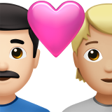 Para z sercem: Mężczyzna, Osoba, Jasny odcień skóry, Średnio-jasny odcień skóry dla Apple iOS 18.4