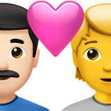Parella amb cor: home, persona, pell clara, sense pell per Apple iOS 18.4