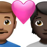 Couple With Heart: Man, Person, Medium Skin Tone, Dark Skin Tone for Apple iOS 18.4