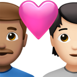 Couple With Heart: Man, Person, Medium Skin Tone, Light Skin Tone for Apple iOS 18.4