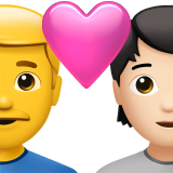 Parella amb cor: home, persona, sense pell, pell clara per Apple iOS 18.4