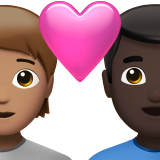 Couple With Heart: Person, Man, Medium Skin Tone, Dark Skin Tone for Apple iOS 18.4