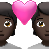 Cặp đôi có trái tim: Người, Người, Màu da tối cho Apple iOS 18.4