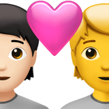Para z sercem: osoba, osoba, jasny odcień skóry, brak odcienia skóry dla Apple iOS 18.4