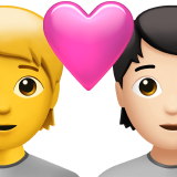 Para z sercem: osoba, osoba, bez odcienia skóry, jasny odcień skóry dla Apple iOS 18.4