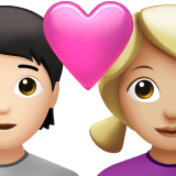 Parella amb cor: persona, dona, pell clara, pell mitjana-clara per Apple iOS 18.4