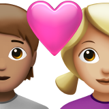 Parella amb cor: Persona, Dona, Pell Mitjà, Pell Mitjà Clar per Apple iOS 18.4