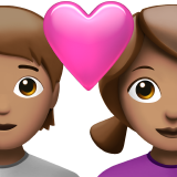 Paar mit Herz: Person, Frau, mittlerer Hautton für Apple iOS 18.4