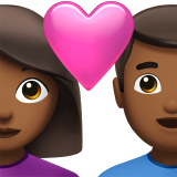 Couple Avec Cœur: Femme, Homme, Peau Mate pour Apple iOS 18.4