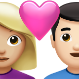 Casal Apaixonado: Mulher, Homem, Pele Morena Clara, Pele Clara para Apple iOS 18.4