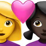 Parella amb cor - Dona: sense pell, dona: pell fosca per Apple iOS 18.4