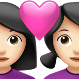 Stel met hart: vrouw, vrouw, lichte huidskleur voor Apple iOS 18.4