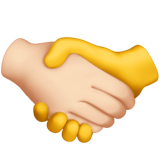 Handshake: Light Skin Tone, No Skin Tone for Apple iOS 18.4