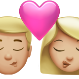 第亲吻 - 男人：中浅肤色, 女人：中浅肤色号为第Apple iOS 18.4号