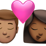 Kiss - Man: Medium Skin Tone, Woman: Medium-Dark Skin Tone for Apple iOS 18.4