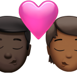 Polibek: Muž, Osoba, Tmavý odstín pleti, Středně tmavý odstín pleti pro Apple iOS 18.4