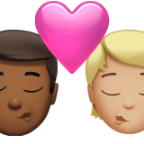 Kiss: Man, Person, Medium-Dark Skin Tone, Medium-Light Skin Tone for Apple iOS 18.4