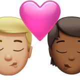 Kiss: Man, Person, Medium-Light Skin Tone, Medium-Dark Skin Tone for Apple iOS 18.4