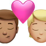 Kuss: Mann, Person, mittlerer Hautton, mittelheller Hautton für Apple iOS 18.4
