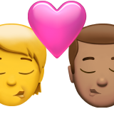 Φιλί: Πρόσωπο, Άνδρας, Χωρίς τόνο δέρματος, Μεσαίο τόνο δέρματος για Apple iOS 18.4