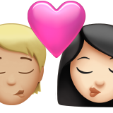 Φιλί: Πρόσωπο, Γυναίκα, Μεσαίου ανοιχτού τόνου δέρματος, Ανοιχτόχρωμος τόνος δέρματος για Apple iOS 18.4