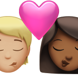 Φιλί: Πρόσωπο, Γυναίκα, Μεσαίου ανοιχτού τόνου δέρματος, Μεσαίου-σκούρου τόνου δέρματος για Apple iOS 18.4