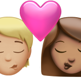 Φιλί: Πρόσωπο, Γυναίκα, Μεσαίου-ανοιχτός τόνος δέρματος, Μεσαίου τόνου δέρματος για Apple iOS 18.4