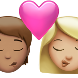 Φιλί: Πρόσωπο, Γυναίκα, Μεσαίου Τόνου Δέρματος, Μεσαίου-Ανοικτού τόνου Επιδερμίδας για Apple iOS 18.4