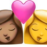 Kuss - Frau: mittlerer Hautton, Frau: kein Hautton für Apple iOS 18.4