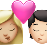 Φιλί: Γυναίκα, Πρόσωπο, Μεσαίου-ανοιχτός τόνος δέρματος, Ανοιχτός τόνος δέρματος για Apple iOS 18.4