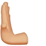 Leftwards Pushing Hand: Medium-Light Skin Tone for Apple iOS 18.4