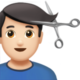 Άντρας κουρεύεται: ανοιχτόχρωμος τόνος δέρματος για Apple iOS 18.4