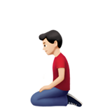 Klečící muž: světlý odstín pleti pro Apple iOS 18.4