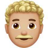 Mies: Keskivaalea ihonväri, kiharat hiukset varten Apple iOS 18.4