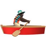 Man Rowing Boat: Dark Skin Tone for Apple iOS 18.4